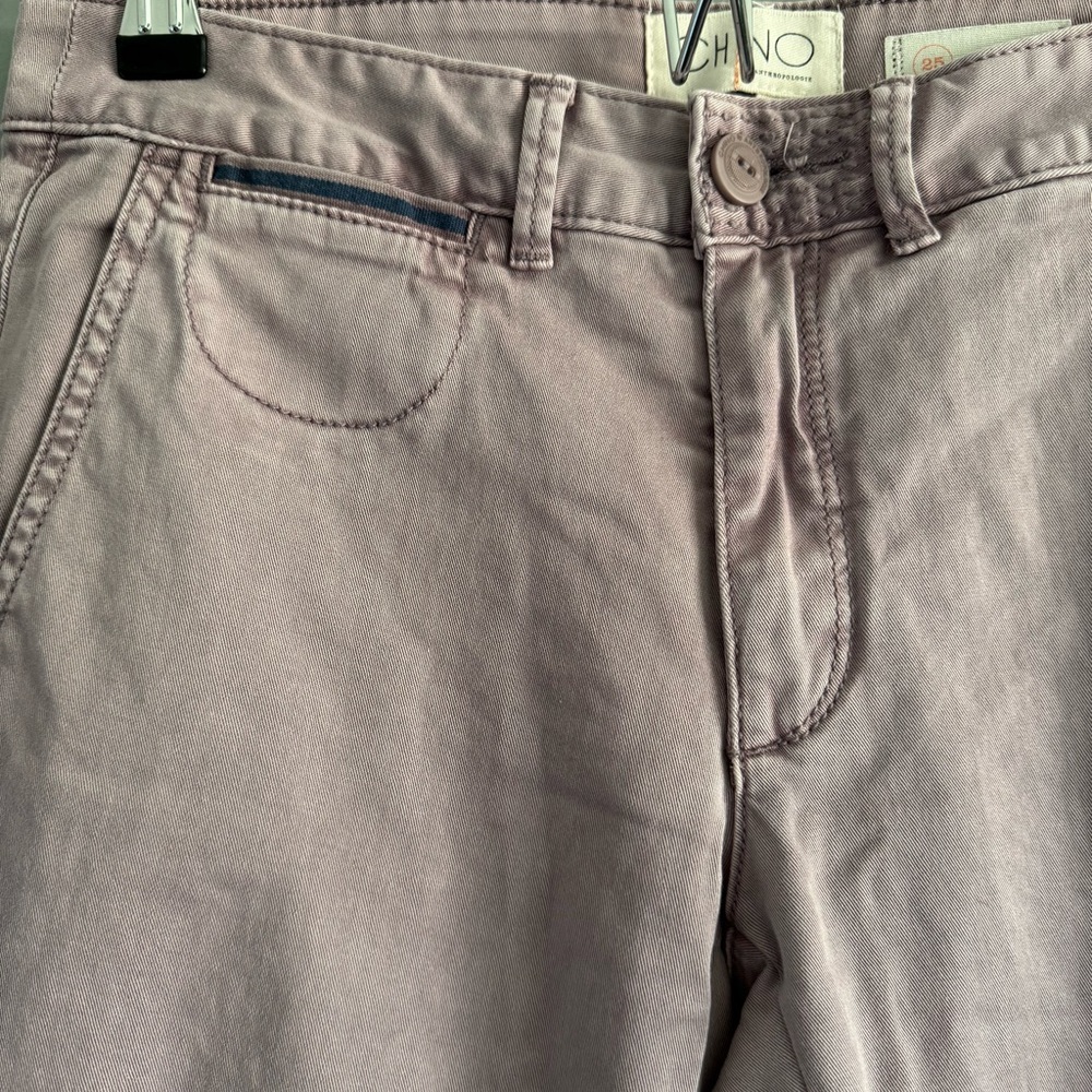 Chino by Anthropologie Lavender Embroidered Chino Pants, Size 25 - Picture 6 of 9